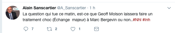 C'est rendu Geoff Molson le DG...jusqu'à....