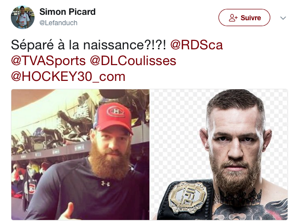 C'est vrai que Jordie Benn lui ressemble en TA...HAHA!!!!