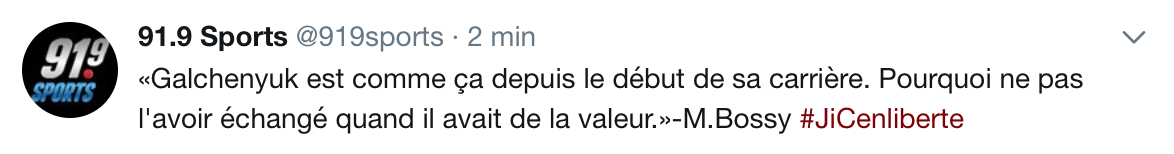 Cette histoire là, va toute SCRAPER l'ambiance du Canadien...