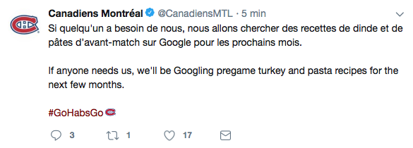 Chaque fois que le CH essaie de faire de l'humour...