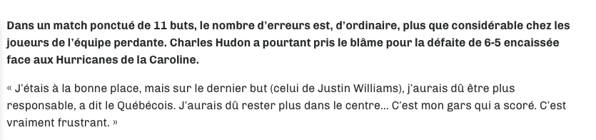 Charles Hudon a CHOKÉ le petit détail...
