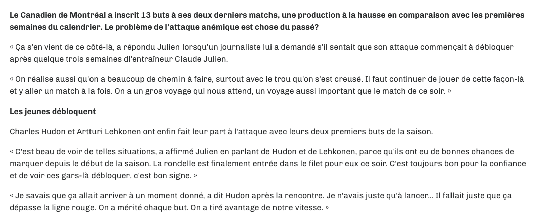 Charles Hudon a toujours été le CHOUCHOU de Claude Julien..