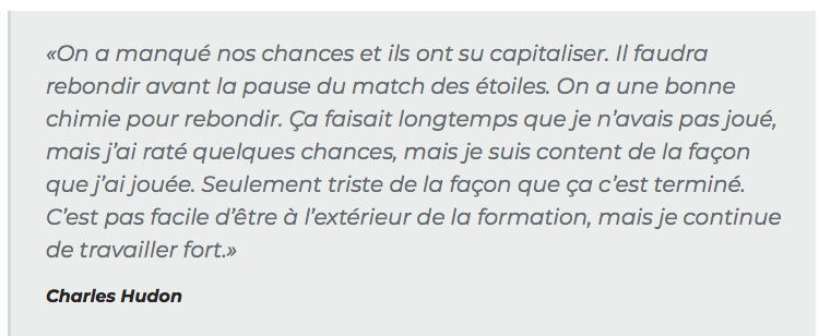 Charles Hudon croit qu'il a joué une BONNE GAME..HAHAHAHAHAHAHAHAHAHAHAHA!!!!