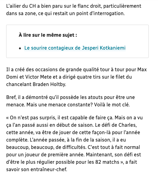 Charles Hudon... Est vraiment le CHOUCHOU des médias québécois...