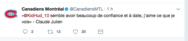 Charles Hudon...est chanceux que les Golden Knights ne l'aient pas réclamé..