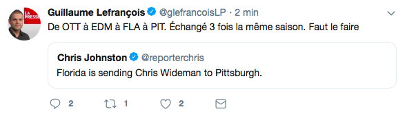 Chris Wideman à Pittsburgh!!!