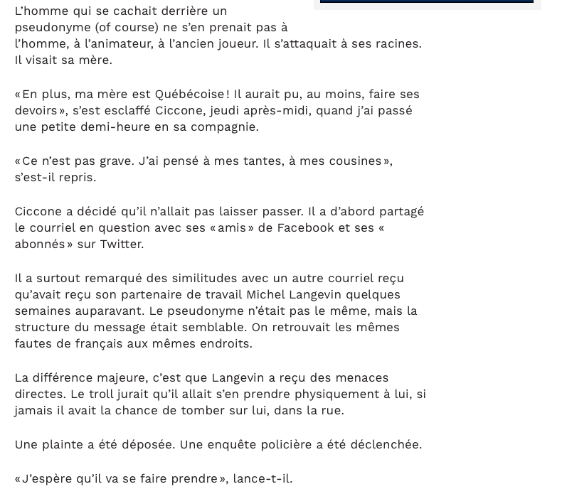 CICCO continue sa tournée contre les COLONS du WEB..