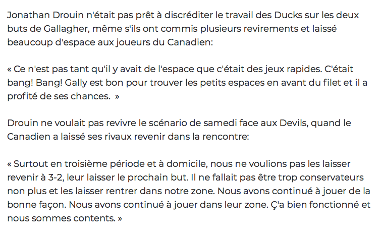 Claude Julien a SAUTÉ une COCHE entre la 2e et la 3e...