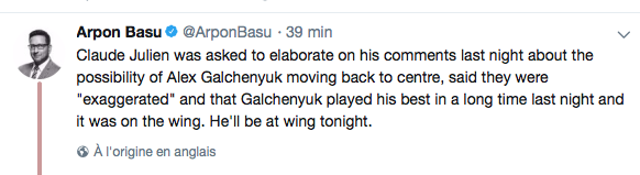 Claude Julien BACK OFF sur ses paroles!!!!!