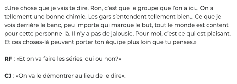 Claude Julien dit à Ron Fournier...