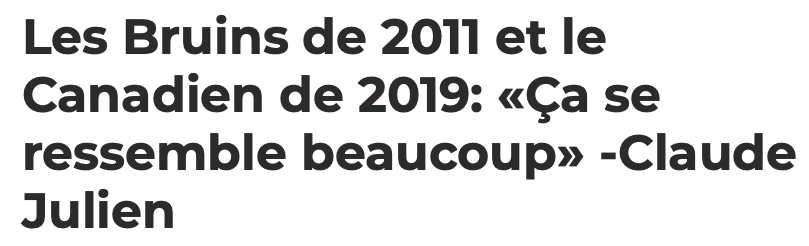 Claude Julien dit à Ron Fournier...