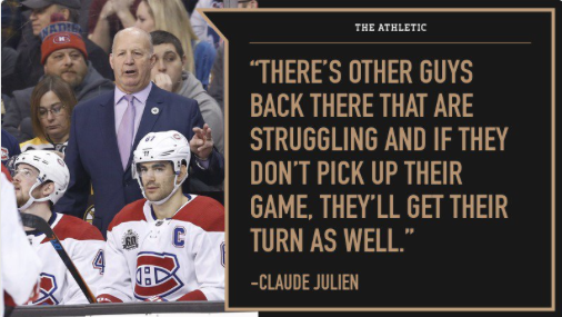 Claude Julien doit arrêter de jouer au BAD BOY..