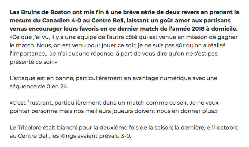 Claude Julien doit arrêter de VISER ses joueurs...publiquement..