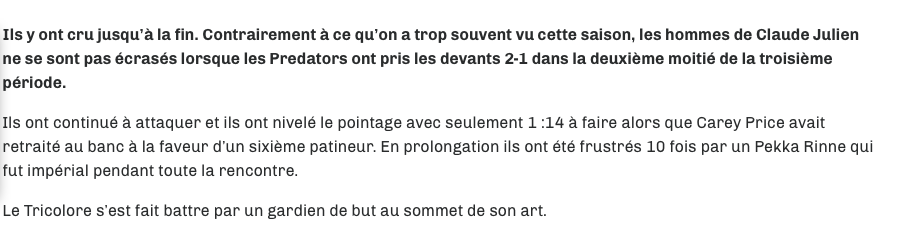 Claude Julien doit arrêter...De CHOUCHOUTER ses perdants...