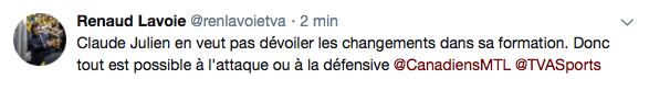 Claude Julien, joue encore la carte du plombier caché...HAHA