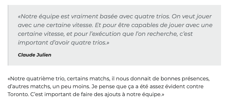 Claude Julien met la PRESSION sur Nicolas Deslauriers..