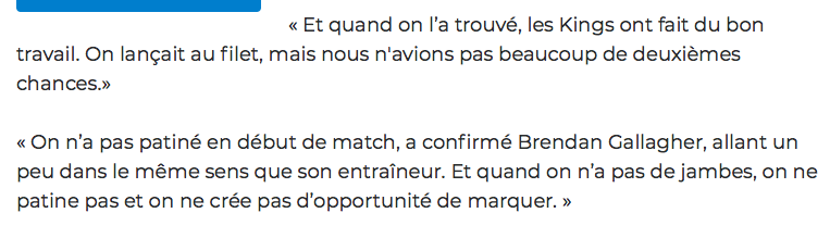 Claude Julien nous dit qu'ils était ROUILLÉS????