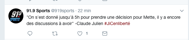 Claude Julien se croit dans un FILM de SUSPENSE...