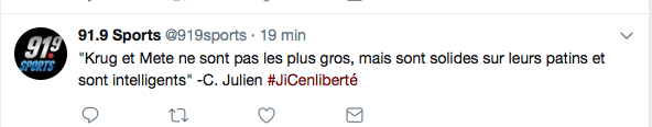 Claude Julien se croit dans un FILM de SUSPENSE...