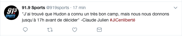 Claude Julien se croit dans un FILM de SUSPENSE...