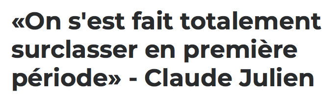 Claude Julien semblait ABATTU en conférence de presse