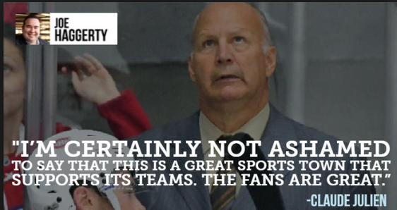 Claude Julien VISE les fans du CH.....