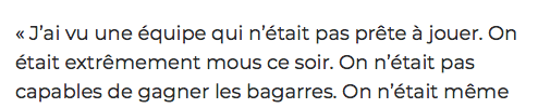 Claude Julien VISE son vestiaire...AU COMPLET...