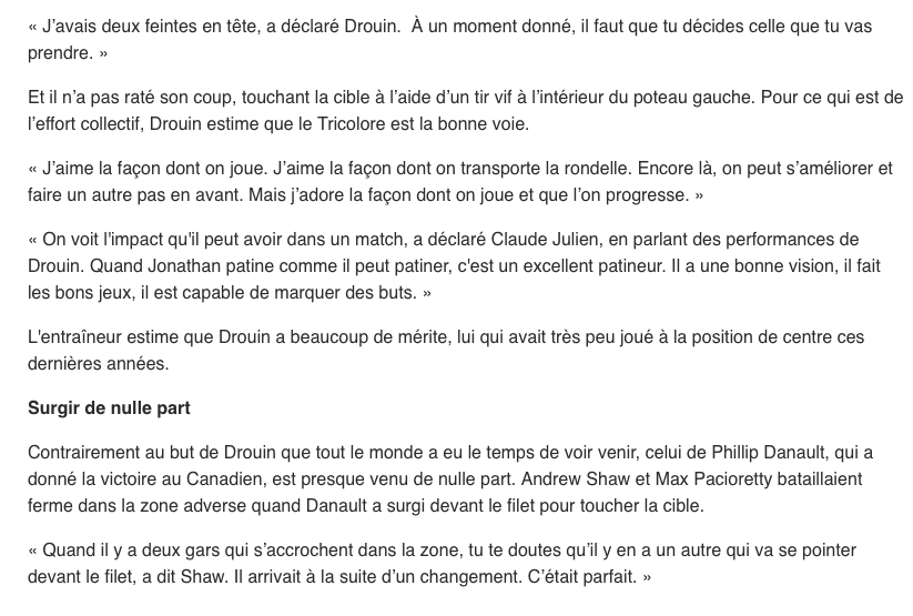 Claude Julien..Est en train de gagner son pari?