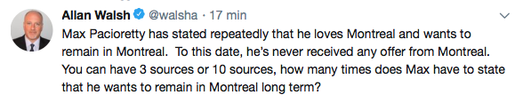 Comme fallait s'y attendre, l'agent de Pacioretty répond...