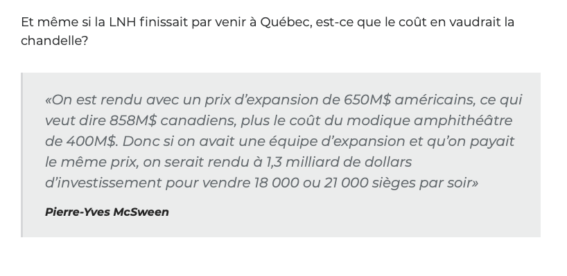 Comment Gary Bettman a UTILISÉ Québec....