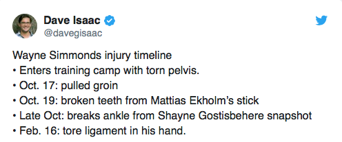 Contrairement à Pacioretty, Wayne Simmonds a commencé...