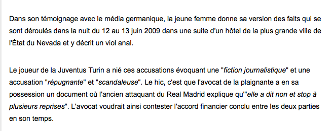 Cristiano Ronaldo ACCUSÉ de VIOL...