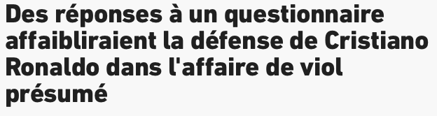 Cristiano Ronaldo en PRISON? Il semble que la THÈSE DU VIOL ne soit pas inventée....