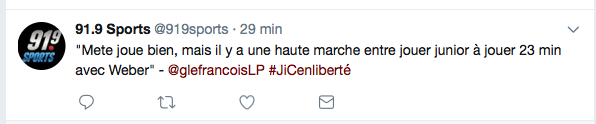CTV affirme que Victor Mete va jouer à Montréal en début d'année..