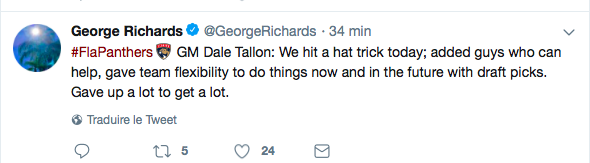 Dale Tallon se BOMBE le TORSE....et continue de NÉGOCIER avec le CH....