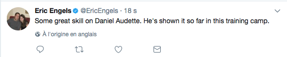 Daniel Audette est sur toutes les lèvres..