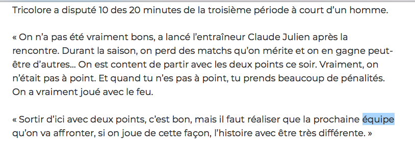 Dans le junior...Claude Julien....