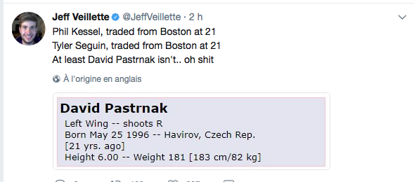 David Pastrnak échangé????? La TOILE CAPOTE...
