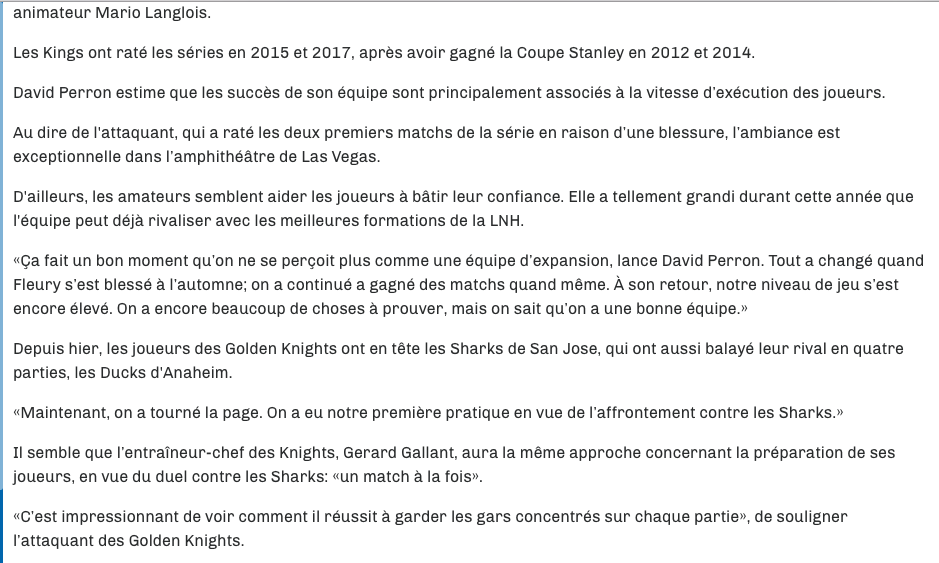 David Perron...Est sur un NUAGE....