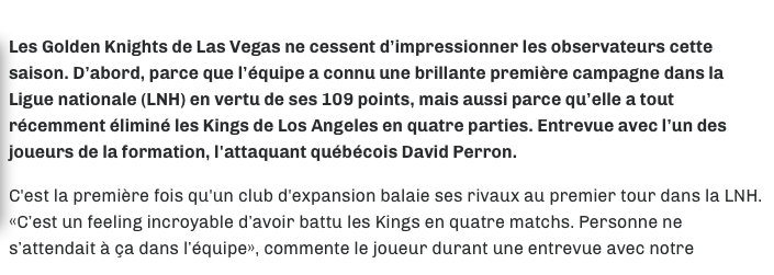 David Perron...Est sur un NUAGE....