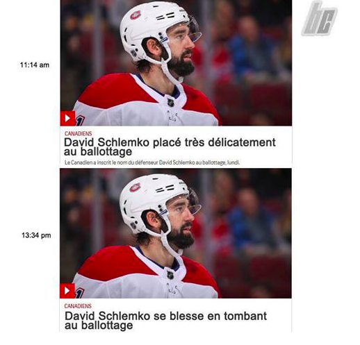 David Schlemko pensait être NIAISÉ à vie..