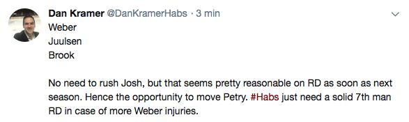 De plus en plus évident, que Montréal va devoir l'échanger...