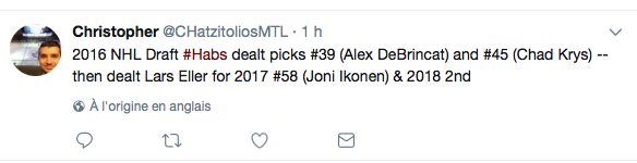 DeBrincat ou Ikonen...NON, NON...