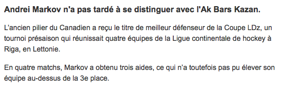 Déjà un TROPHÉE pour Andrei Markov...
