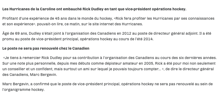 Départ de Rick Dudley: Marc Bergevin avoue tout....