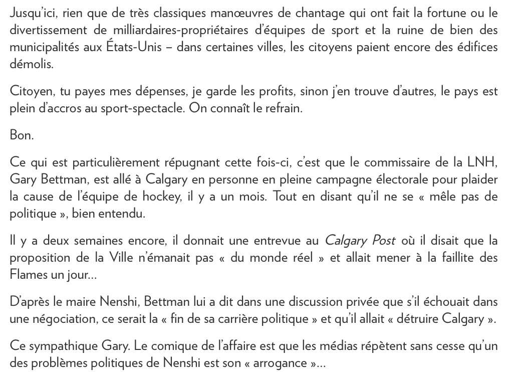 Des MENACES de MORT...pour le maire de Calgary..