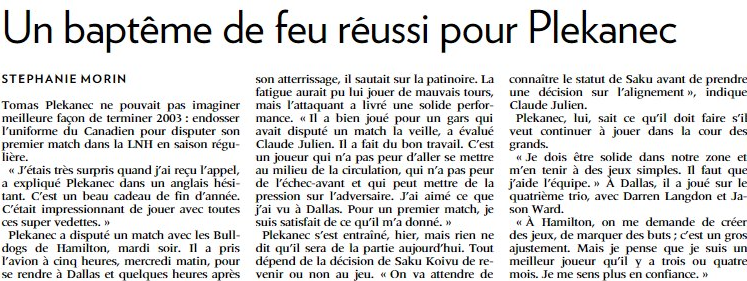 Dès que Pleky est arrivé...