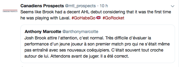 Difficile de juger Josh Brook...MAIS...