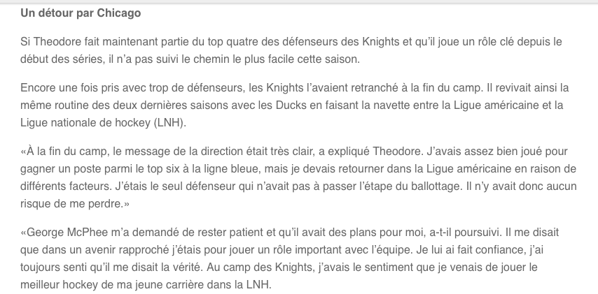  Dire que les Ducks ont REFUSÉ Shea Theodore pour Max Pacioretty...