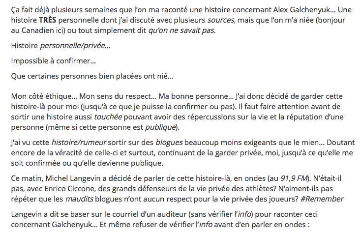 Dire qu'on nous traitait de MENTEURS quand on vous a annoncé en PRIMEUR la DÉSINTOX d'Alex Galchenyuk.